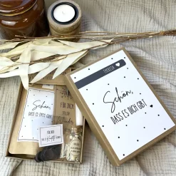 Personalisiertes Geschenk für Frauen, Freundin, Schwester, Geschenkbox, Geschenkset, Schön, dass es dich gibt 21