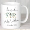 Personalisiertes Geschenk zur Hochzeit Tassen Set Brautpaar