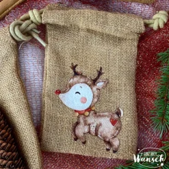 Personalisiertes Geschenksäckchen für Weihnachten, Nikolaus, Geschenkverpackung, Jutebeutel, Jutesäckchen, Geschenkverpa