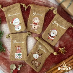 Personalisiertes Geschenksäckchen für Weihnachten, Nikolaus, Geschenkverpackung, Jutebeutel, Jutesäckchen, Geschenkverpa