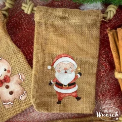 Personalisiertes Geschenksäckchen für Weihnachten, Nikolaus, Geschenkverpackung, Jutebeutel, Jutesäckchen, Geschenkverpa