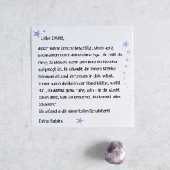 Personalisiertes Geschenk zur Einschulung mit Origami Drache & Mutstein - Schulanfang Geschenkbox mit Botschaft