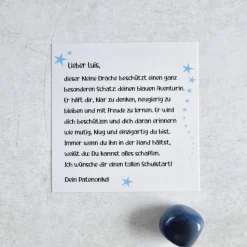 Personalisiertes Geschenk zur Einschulung mit Origami Drache & Mutstein - Schulanfang Geschenkbox mit Botschaft