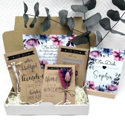 Personalisiertes Geschenk mit Trockenblumen für Frauen, Geburtstagsgeschenk für Schwester und Freundin