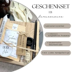 Personalisiertes Geschenkset für Frauen, Personalisierte Holzbox, Geschenkset Kerze, Geschenkidee Frau, Geburtstagsgesch
