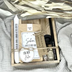 Personalisiertes Geschenkset für Frauen, Personalisierte Holzbox, Geschenkset Kerze, Geschenkidee Frau, Geburtstagsgesch