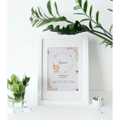 Personalisiertes Geschenk zur Geburt | Geburtstafel rosa | Geburtsdaten Poster Bär | Geburtsbild | personalisiertes Gesc