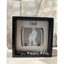 Personalisiertes Geschenk Vater Sohn – Handmade Bilderrahmen maritim mit Küsten-Deko