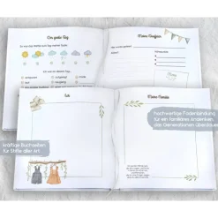 personalisiertes Gästebuch zur Taufe mit Arche Noah und Tieren blanko od. mit Fragen / Fragebogen