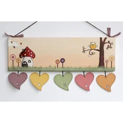 Personalisiertes Haustürschild Familie aus Holz – Handgemachtes Türschild mit Namen und Herzanhängern, wetterfestes Familienschild, dekoratives Eingangsschild, Familiengeschenk