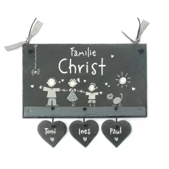 Personalisiertes Hochzeitsgeschenk: Schiefer Türschild mit Namen – Edles & Wetterfestes Familienschild