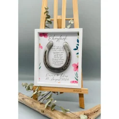 Personalisiertes Hochzeitsgeschenk mit echtem Hufeisen – Einzigartiges Wandbild zur Hochzeit
