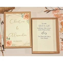 Personalisiertes Hochzeitsgeschenk – Romantische Geldgeschenkbox mit Rosenmotiv & Wunschtext
