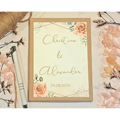 Personalisiertes Hochzeitsgeschenk – Romantische Geldgeschenkbox mit Rosenmotiv & Wunschtext