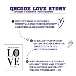Personalisiertes Hochzeitsgeschenk | Pärchen Love Story | QrCode Geschenkkarte