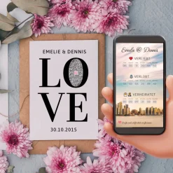 Personalisiertes Hochzeitsgeschenk | Pärchen Love Story | QrCode Geschenkkarte