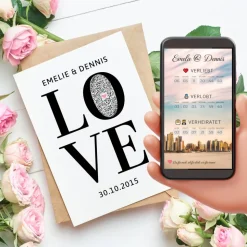 Personalisiertes Hochzeitsgeschenk | Pärchen Love Story | QrCode Geschenkkarte
