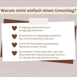 Personalisiertes Hochzeitsgeschenk mit Bibelvers – Geldgeschenk im Bilderrahmen A4 | Die Liebe hört niemals auf