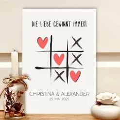 Personalisiertes Hochzeitsgeschenk Tic Tac Toe – Kreatives Geldgeschenk zur Hochzeit im A4-Format