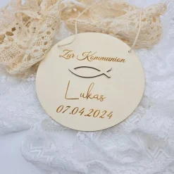 Personalisiertes Holzschild | Kinderzimmerschild | Geschenke zur Kommunion | Geldgeschenk Taufe | Konfirmationsgeschenk
