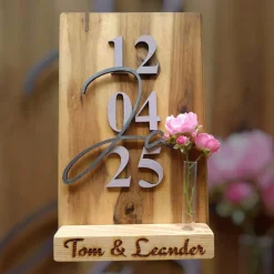 Personalisiertes Holzschild – Geschenk zur Hochzeit, zum Jubiläum oder Hochzeitstag individuell, persönlich, natürlich
