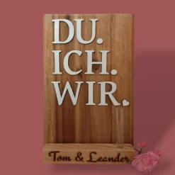 Personalisiertes Holzschild – Geschenk zur Hochzeit, zum Jubiläum oder Hochzeitstag individuell, persönlich, natürlich