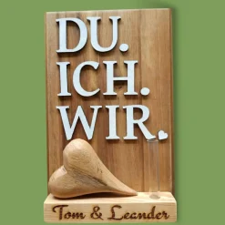 Personalisiertes Holzschild – Geschenk zur Hochzeit, zum Jubiläum oder Hochzeitstag individuell, persönlich, natürlich