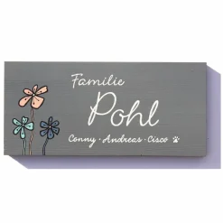 Personalisiertes Holztürschild Familie – Handgemachtes Namensschild aus Holz, wetterfest, Geschenk zur Geburt, individuelles Familiengeschenk mit Name, einzigartiges Holzschild