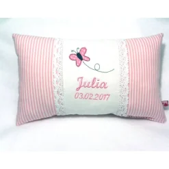 personalisiertes Kissen Namenskissen Geburtskissen für Jungen und Mädchen Geschenk zur Taufe Geburt Kommunion Einschulung