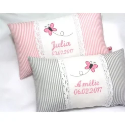 personalisiertes Kissen Namenskissen Geburtskissen für Jungen und Mädchen Geschenk zur Taufe Geburt Kommunion Einschulung