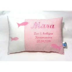 Personalisiertes Kissen zur Kommunion, Konfirmation, Firmung, Geburt & Taufe – Geschenk für Mädchen & Jungen mit Namen