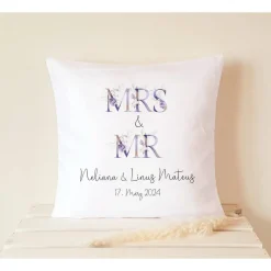 Personalisiertes Kissen zur Hochzeit Brautpaar Hochzeitsgeschenk Lineart