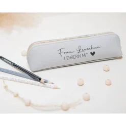 Personalisiertes Mäppchen Lehrerin mit Herz I Federmäppchen I Geschenkidee I Geschenk I Stiftemäppchen