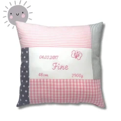 personalisiertes Namenskissen Geschenkidee zu Geburt und Taufe Geburtskissen für Jungen Mädchen Taufgeschenk