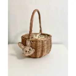 Personalisiertes Osterkörbchen aus Weide mit Hasen Anhänger – Nachhaltiges Ostergeschenk für Kinder