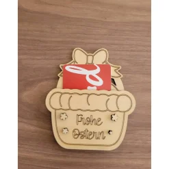 Personalisiertes Osterkörbchen aus Holz als Geldgeschenk-Verpackung – Kreative Geschenkidee zu Ostern