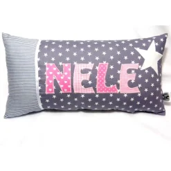 Personalisiertes Papa Kissen mit Stern – Namenskissen als Geschenk, viele Farben, 20x40cm