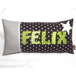 Personalisiertes Papa Kissen mit Stern – Namenskissen als Geschenk, viele Farben, 20x40cm