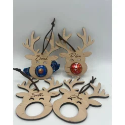 Personalisiertes Rentier für Schoko Weihnachtskugeln, Baumschmuck, Weihnachten
