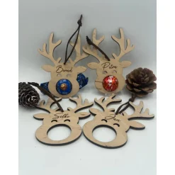 Personalisiertes Rentier für Schoko Weihnachtskugeln, Baumschmuck, Weihnachten