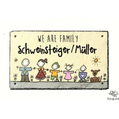 Personalisiertes Schiefertürschild für Familien – Handgemachtes Haustürschild mit Name