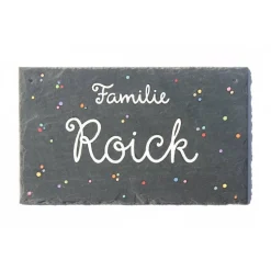 Personalisiertes Schiefertürschild mit Name – Handgemachtes Haustürschild aus Schiefer, wetterfest & exklusiv, Geschenkidee Familie