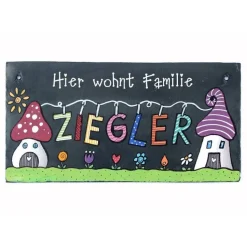 Personalisiertes Schiefer Haustürschild – Einzigartiges Geschenk mit Name, Schieferschild handgemalt & wetterfest, exklusives Design, hochwertig, dekorativ, persönliches Familiengeschenk