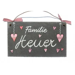 Personalisiertes Schiefertürschild mit Name – Exklusives Haustürschild als Hochzeitsgeschenk