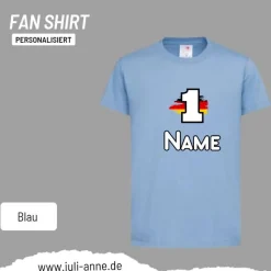 Personalisiertes Shirt Fußball EM Europameisterschaft Deutschland Wunschzahl & Name