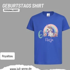 Personalisiertes Shirt GEBURTSTAG Zahl & Name personalisiert Rainbow Unicorn