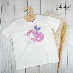 Personalisiertes Shirt Geburtstag Meerjungfrau mit Name & Zahl