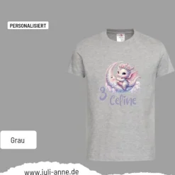 Personalisiertes Shirt GEBURTSTAG Zahl & Name personalisiert Mond Drache Baby