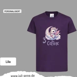 Personalisiertes Shirt GEBURTSTAG Zahl & Name personalisiert Mond Drache Baby