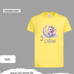 Personalisiertes Shirt GEBURTSTAG Zahl & Name personalisiert Mond Drache Baby